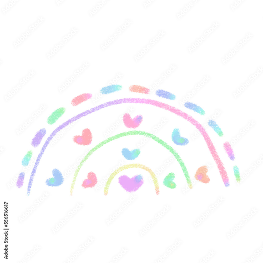 Fototapeta premium Rainbow line Rainbow, signs and symbols, Hand drawn in doodle style.