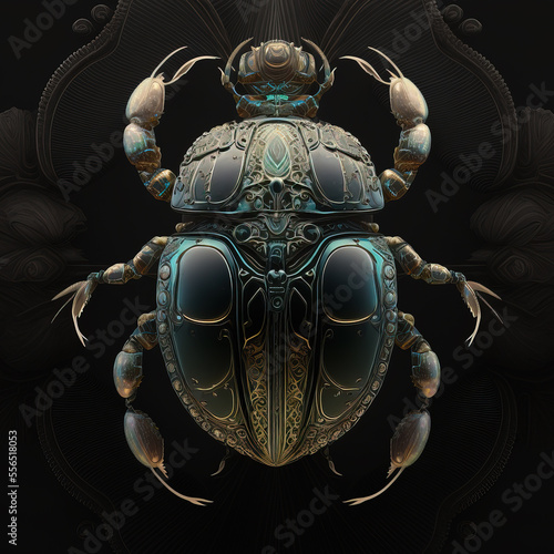 Ancient Egyptian scarab beetle. sketch art for artist creativity and inspiration. generative AI 