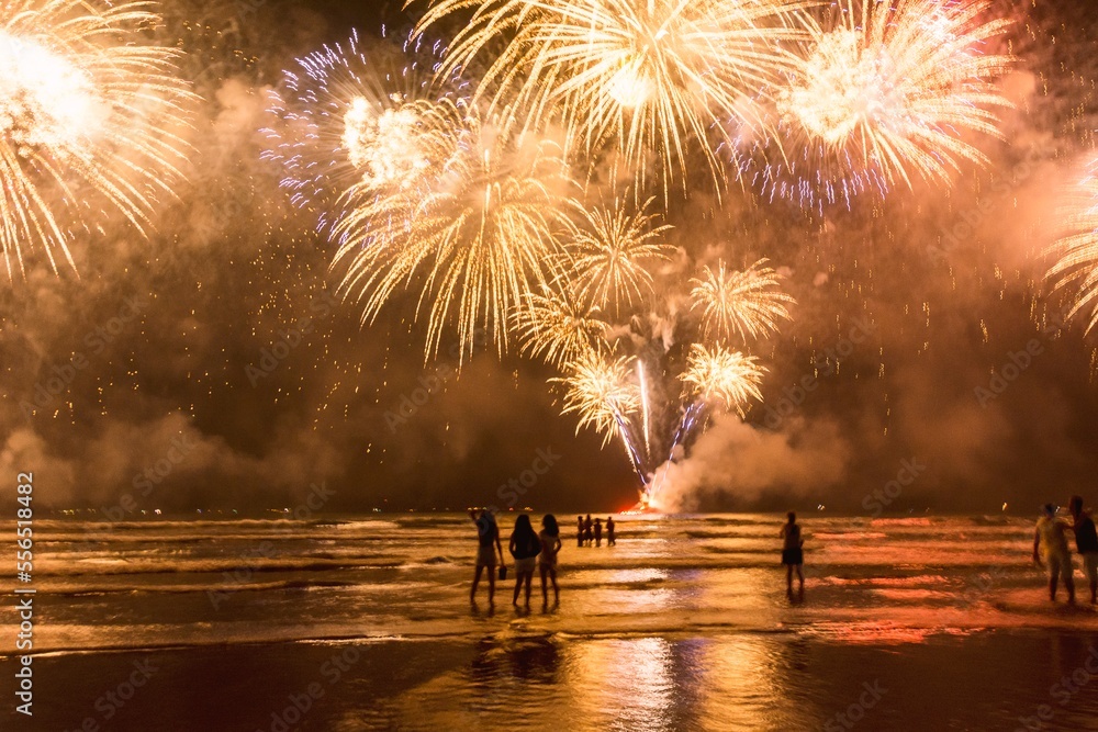 © Stefan Lambauer - New Year on the beach. Celebrating with exploding colorful fireworks. © Stefan Lambauer - New Year on the beach. Celebrating with exploding colorful fireworks.