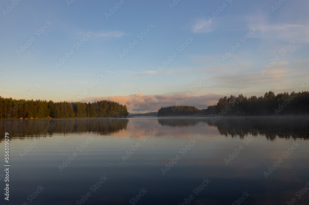 sunrise over lake