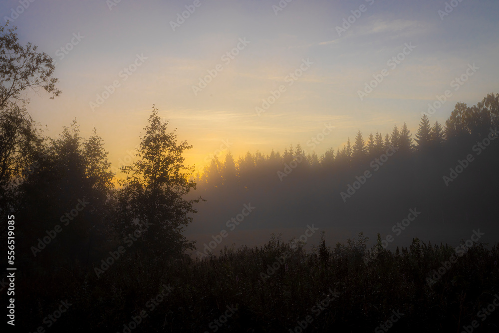 sunrise over the river