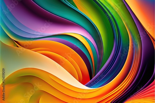 a colorful abstract background with a curved design in the middle of the image.