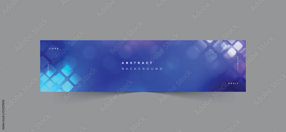 Linkedin banner with blue color technology abstract background Stock