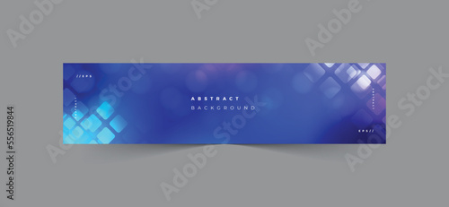Linkedin banner with blue color technology abstract background photo