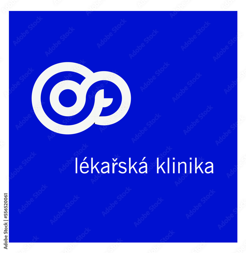 Obraz premium Abstract medical clinic logo design in Czech language