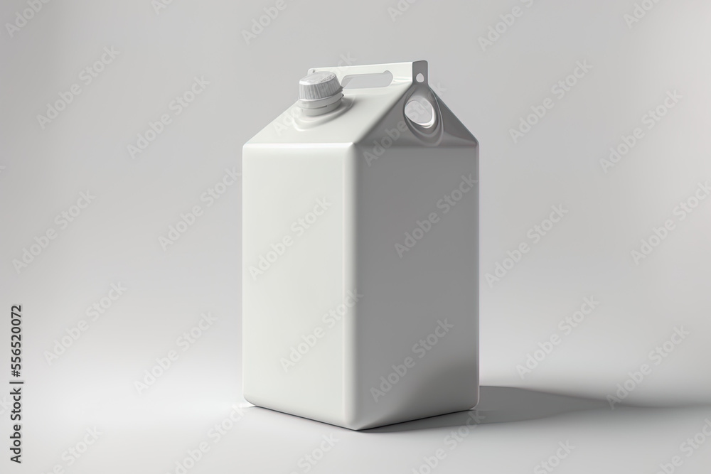 milk container on a white background, alone. Generative AI milk container on a white background, alone. Generative AI