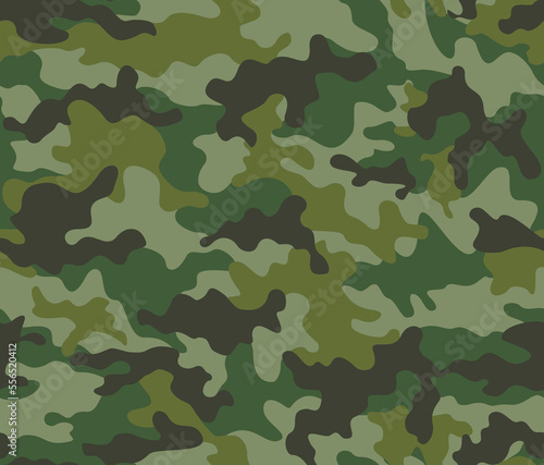 Green army camouflage pattern, trendy fabric texture, disguise background. Ornament