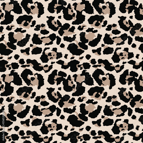 Animal print leopard vector pattern, modern trendy design, stylish leather background.