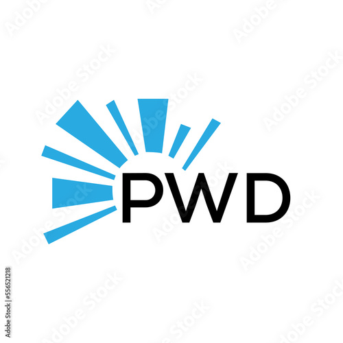 PWD letter logo. PWD blue image on white background and black letter. PWD technology  Monogram logo design for entrepreneur and business. PWD best icon.
 photo