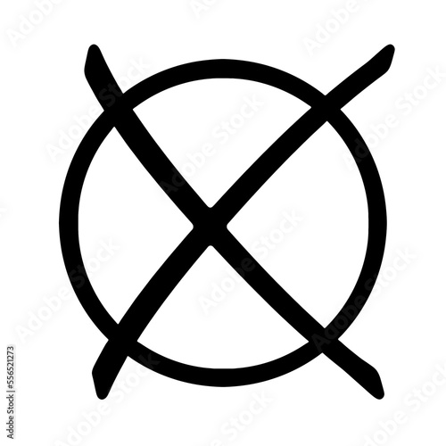 Schwarzes Wahlkreuz   Hintergrund transparent PNG cut out