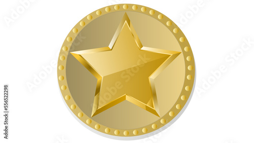 gold star medal isolated on white