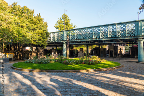 Montmartre cemetery in Paris France in a sunny day in autumn