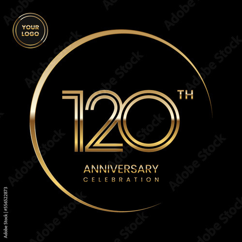 120th anniversary logo design with double line concept. Logo Vector Illustration photo