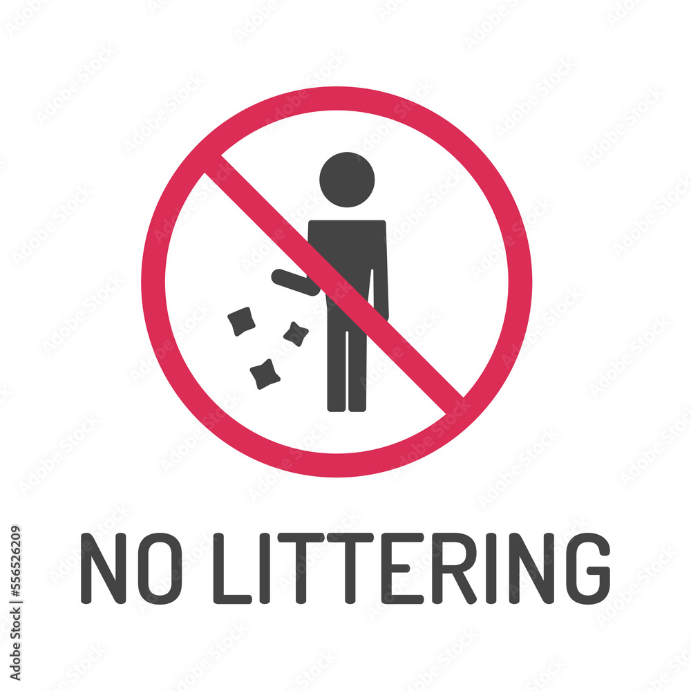 No littering poster. Vector door plate signboard. No littering poster. Vector door plate signboard.