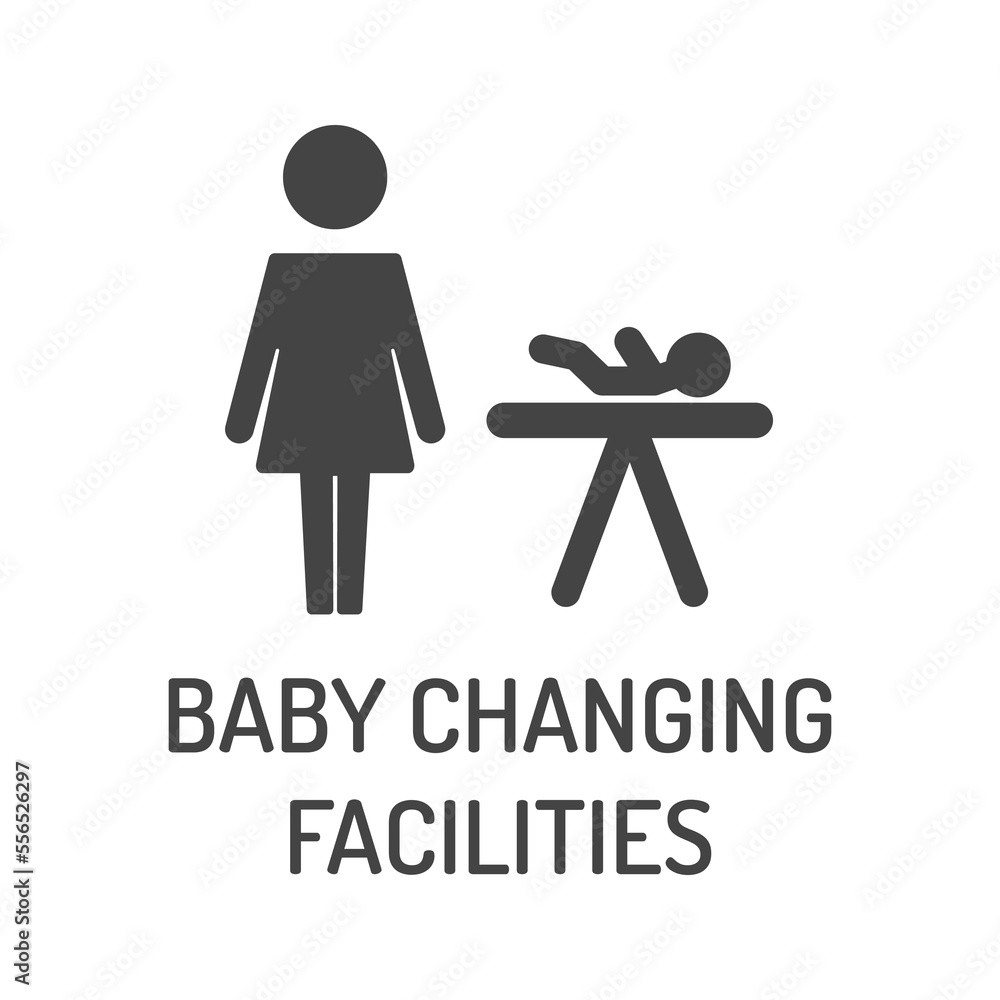 baby changing room poster. Vector door plate signboard. Stock Vector