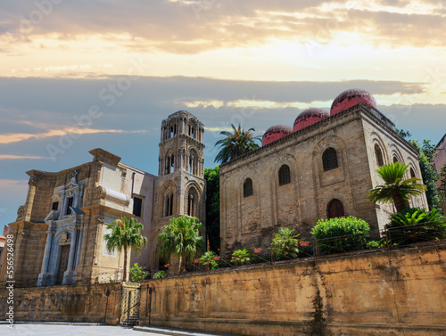 San Cataldo and Martorana churches, Palermo, Sicily, Italy photo