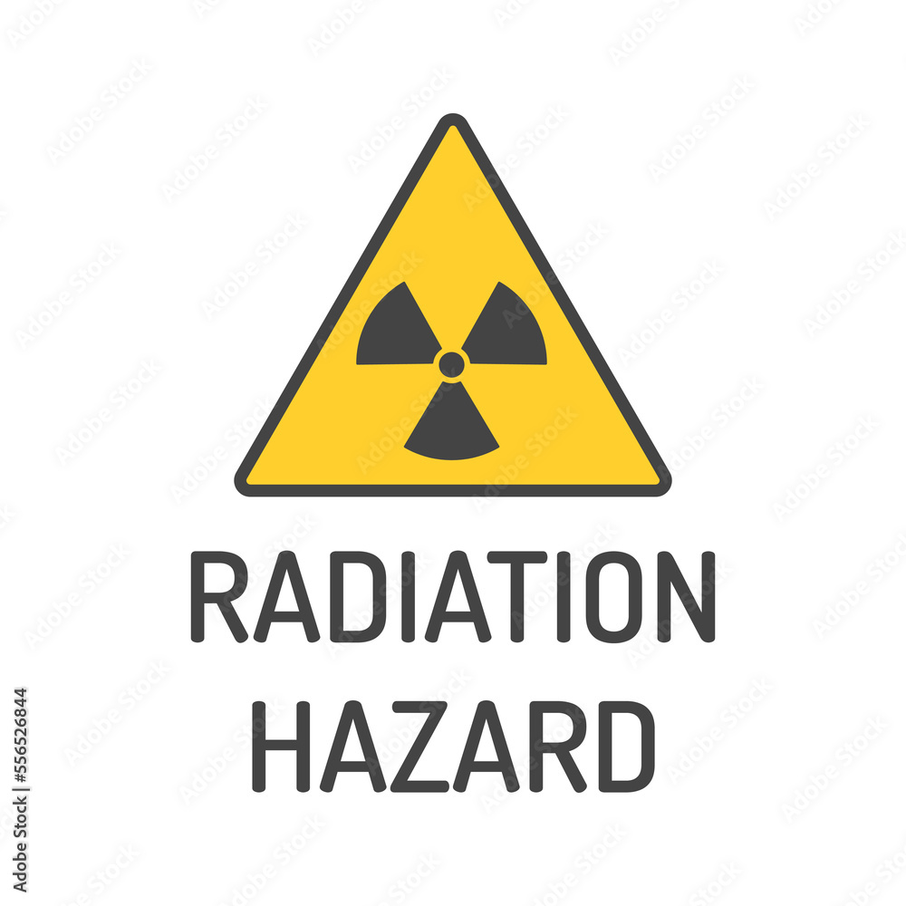 Fototapeta premium Radiation hazard sign. Symbol of radioactive threat alert.Vector illustration on white background
