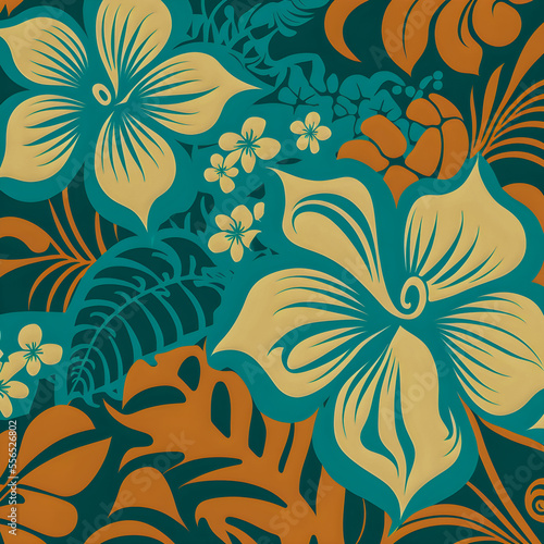 Hawaiian floral pattern  colorful design illustartion