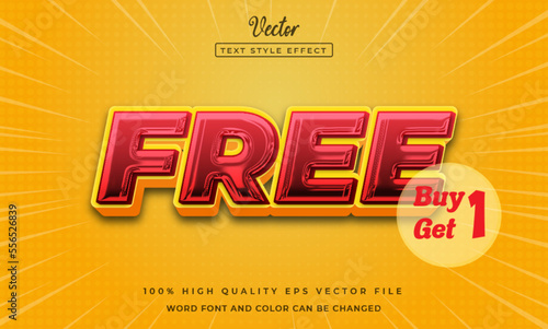 editable text free buy1 get1 with 3d comic style effect