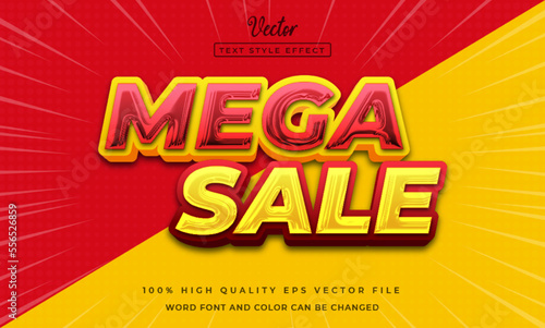 mega sale editable text effect