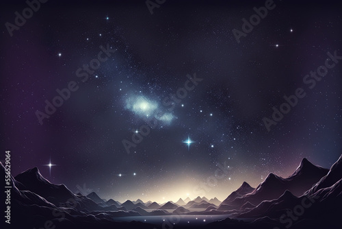 banner with a field of stars. space backdrop texture with stars. Generative AI