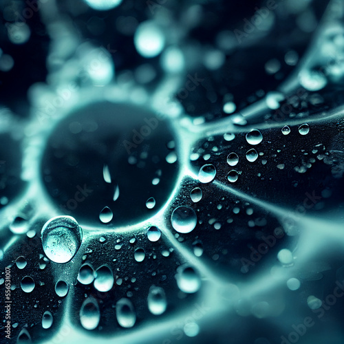 Splash of water liquid with water bubbles. 