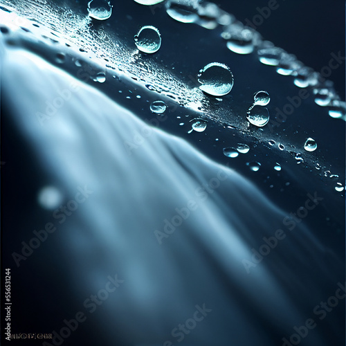 Splash of water liquid with water bubbles. 