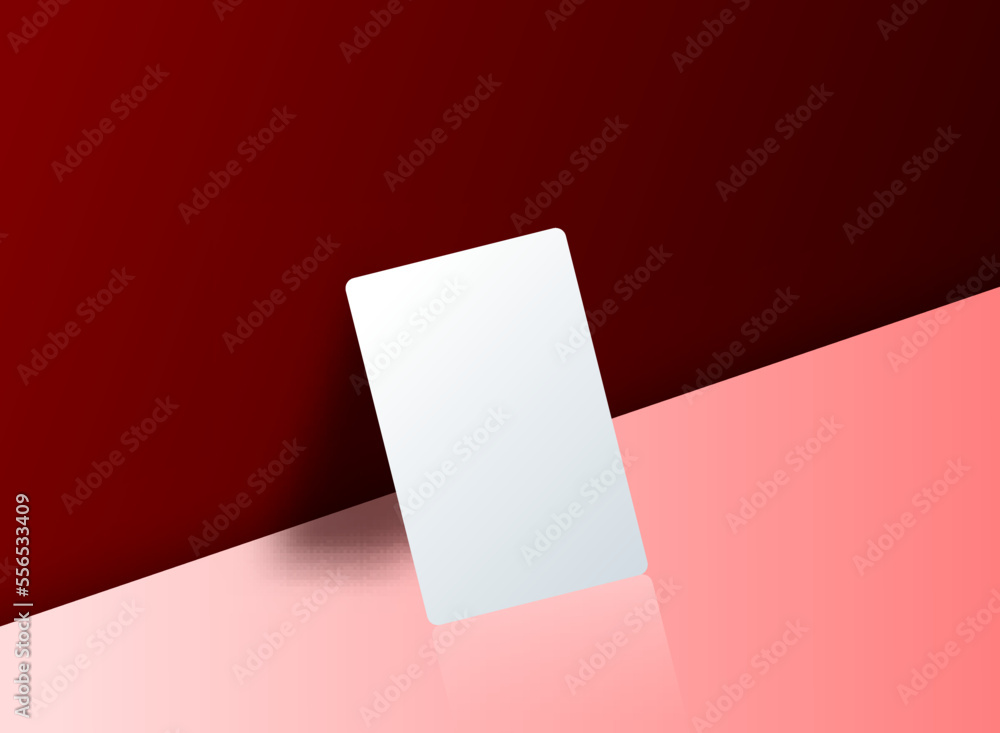 white business card paper on red background plastic blank sheet label banner mockup template white business card paper on red background plastic blank sheet label banner mockup template
