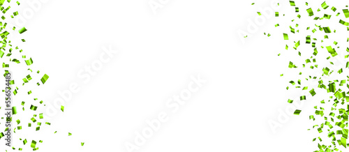Green cut out foil ribbon confetti frame..