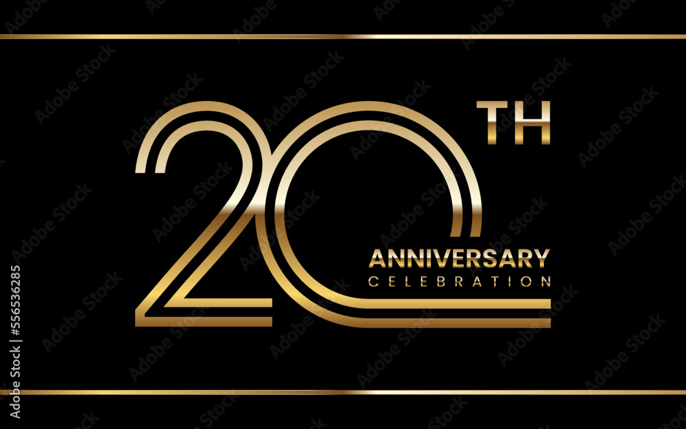 20th anniversary logo design with double line concept. Logo Vector Illustration 20th anniversary logo design with double line concept. Logo Vector Illustration