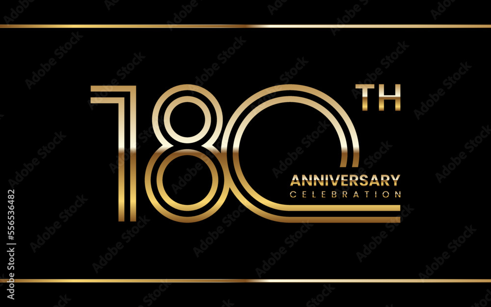 180th anniversary logo design with double line concept. Logo Vector Illustration 180th anniversary logo design with double line concept. Logo Vector Illustration