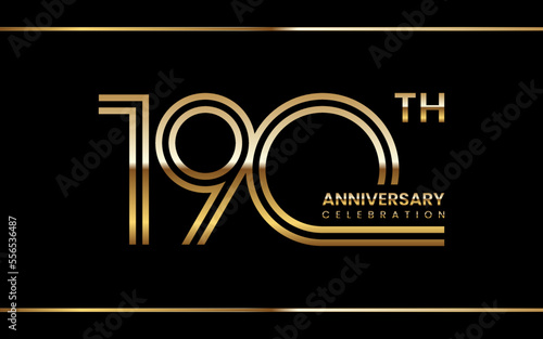 190th anniversary logo design with double line concept. Logo Vector Illustration