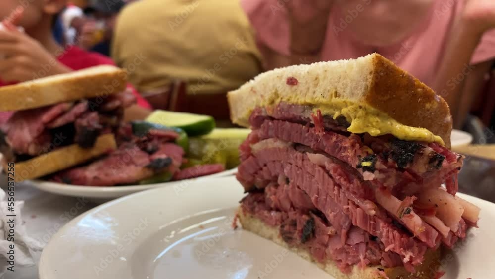 woman eating delicious pastrami sandwich closeup image healthy food woman eating delicious pastrami sandwich closeup image healthy food