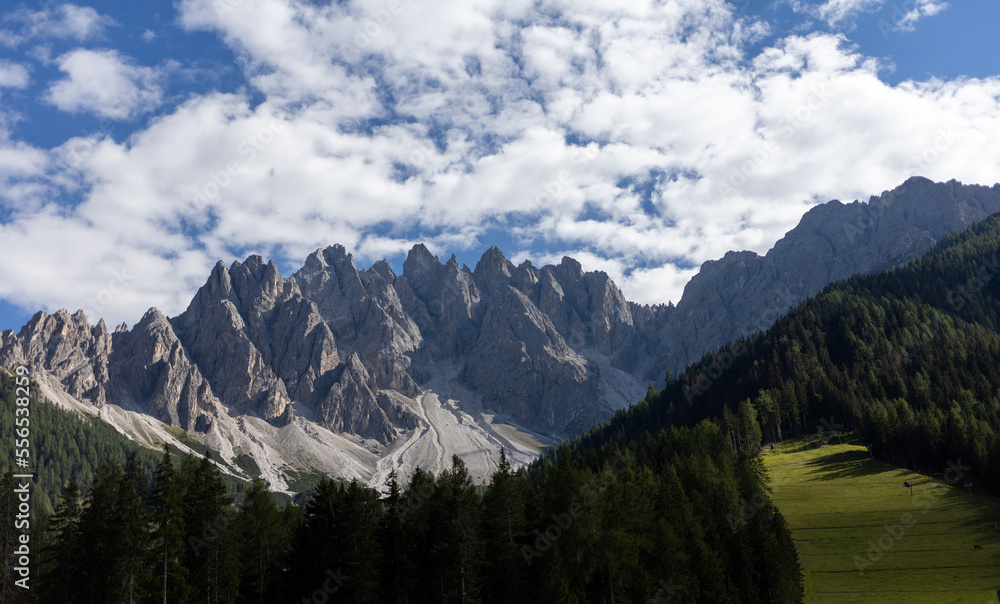 Summer Dolimites Alps high mountains panoramic view Summer Dolimites Alps high mountains panoramic view