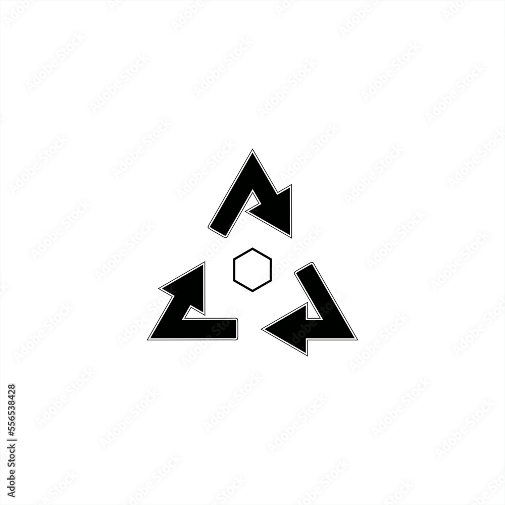 monochrome illustration of a recycling sign monochrome illustration of a recycling sign