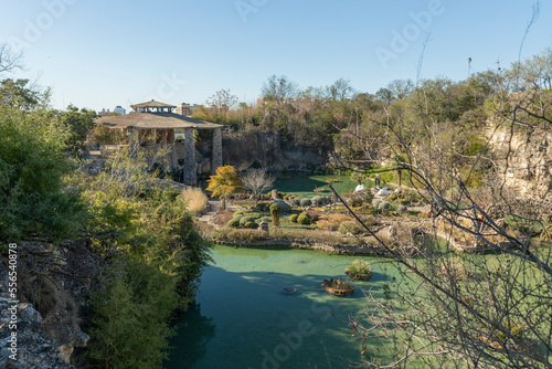 Japanese tea Garden Overlook Texas, walkways, during winter season.