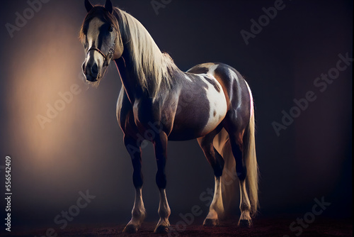 Beautiful horse.  Generative AI. © EwaStudio