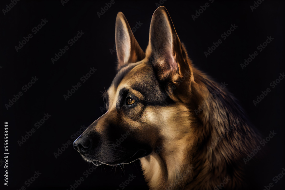 Purebred German Shepherd Dog. Generative AI. Purebred German Shepherd Dog. Generative AI.