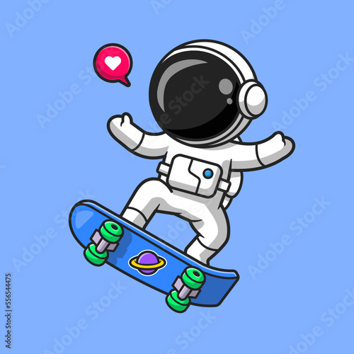 Cute Astronaut Playing Skateboard Cartoon Vector Icon
Illustration. Technology Sport Icon Concept Isolated Premium
Vector. Flat Cartoon Style
