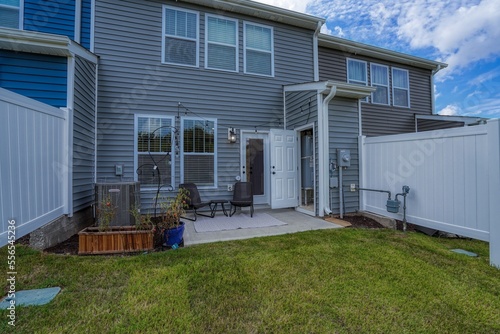 Back patio of a townhome