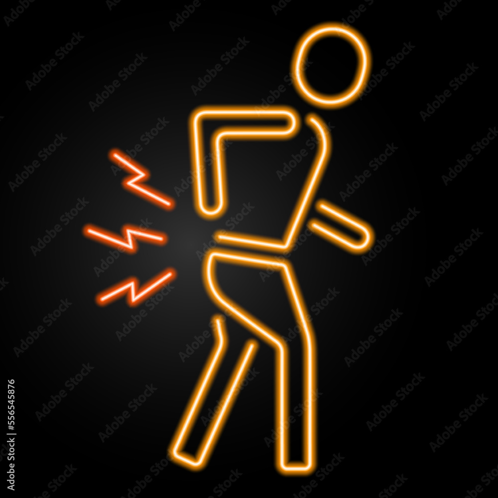 backache neon sign, modern glowing banner design, colorful modern design trends on black background. Vector illustration. backache neon sign, modern glowing banner design, colorful modern design trends on black background. Vector illustration.