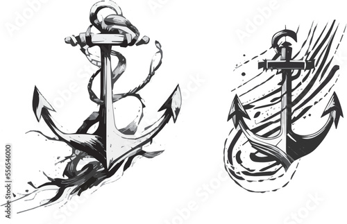 anchor with rope tatto design