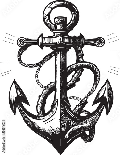 anchor with rope tatto design