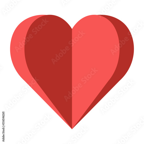 Abstract folded heart. Vector illustration