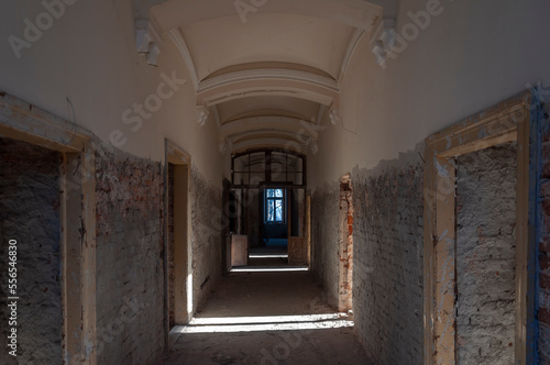 Interior of an abandoned old historic palace mansion in Poland in Central Europe © Arkadiusz