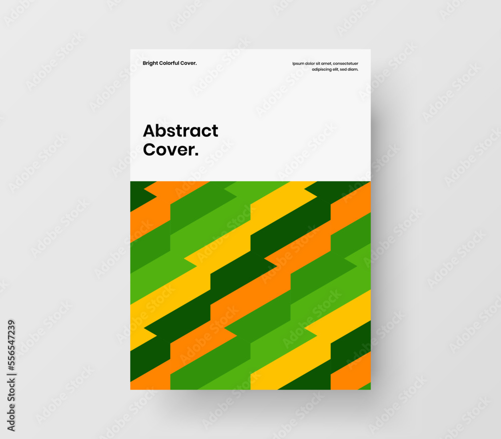 Clean cover vector design template. Premium geometric shapes leaflet illustration.