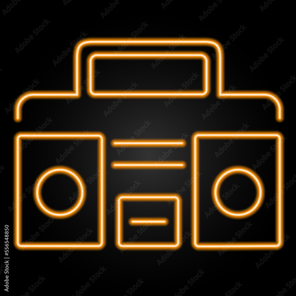 boom box neon sign, modern glowing banner design, colorful modern ...