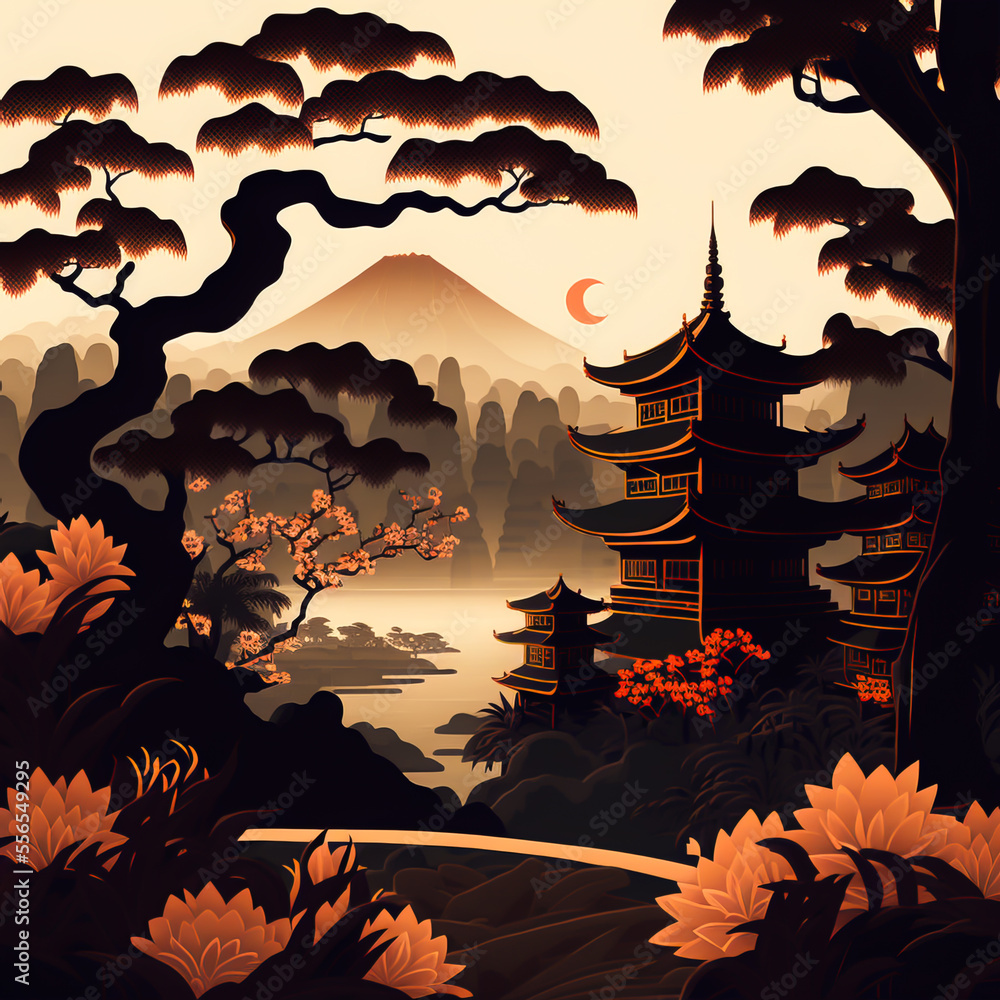 Japanese style background. Japan culture background for design