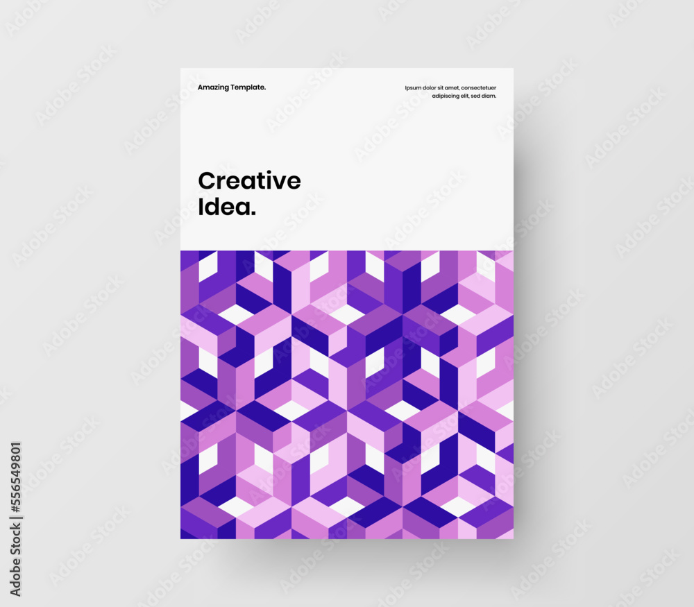 Fototapeta premium Minimalistic geometric shapes poster layout. Creative corporate cover A4 design vector concept.