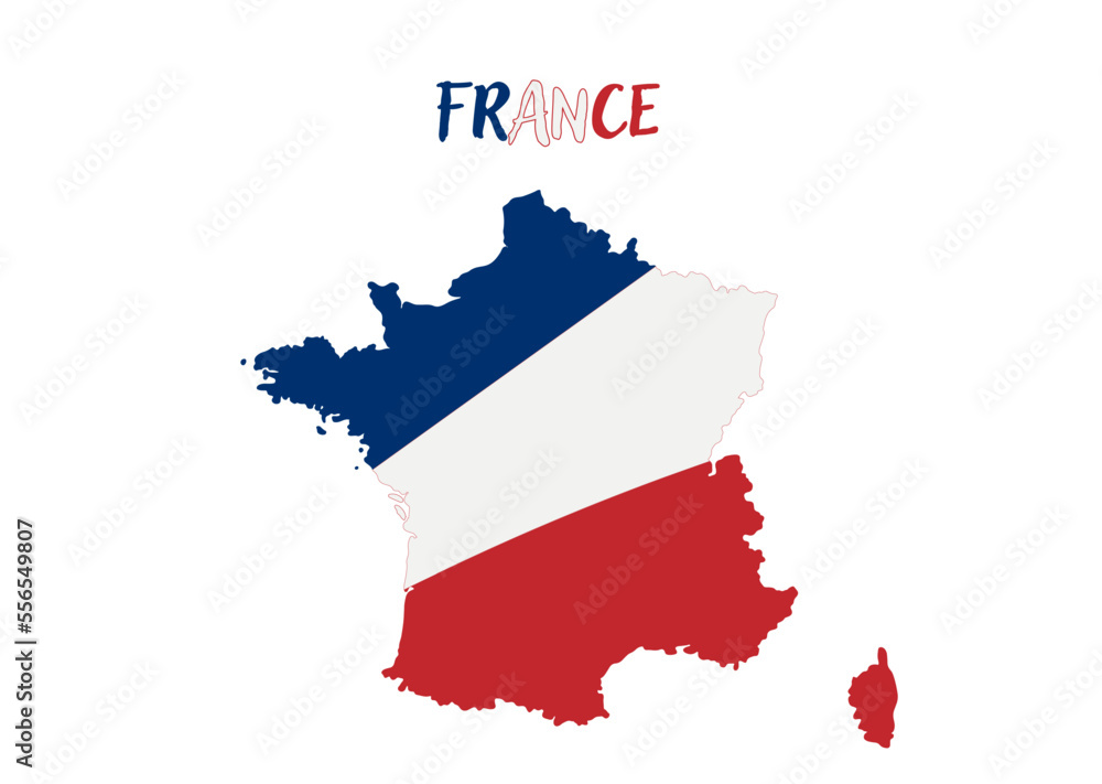 Fototapeta premium Colorful France Map vector illustration